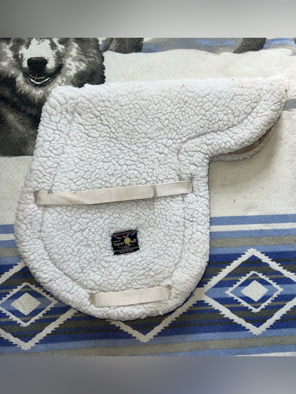 Medallion Super Quilt By Toklat White Fleece Show Saddle Pad